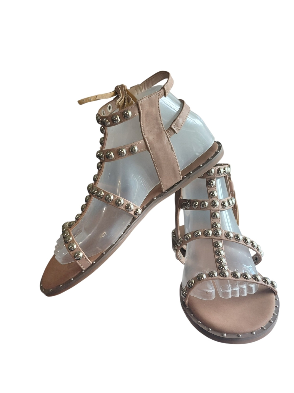 NEW Shu Shop Studded Nude Gladiator Sandals Size 7.5